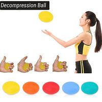 Finger Exercise Balls 5PCS Silicone Grip Balls Massage Therapy Hand Squeeze Eggs Kit for Hand Finger Strength Exercise Stress Relief (44 * 58mm Oval)