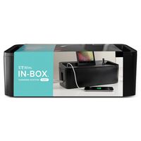 UT Wire In-Box Desktop Mobile Charging Station & Power Strip Organizing Box in Black