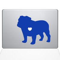 The Decal Guru I Love My Bulldog Decal Vinyl Sticker, 11" MacBook Air, Dark Blue (1485-MAC-11A-DB)