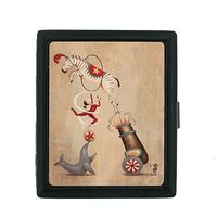 Perfection In Style Metal Cigarette Case Vintage Circus Design 006
