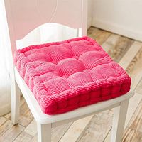 Peacewish Thicker Square Seat Cushion for Home Office Kitchen Indoor Solid Color Chair Pads (Rose red, L)