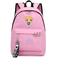 Hosston Kpop BTS Bangtan Boys Backpack Unisex Casual Schoolbag Laptop Bag College Bag Travel Rucksack Nice Gift for A.R.M.Y (Pink 10-JIN)