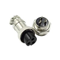 Hxchen 3 Pin Metal Male Female Panel Connector 16mm GX16-3P Silver Aviation Plug - (2 Sets)