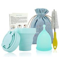 SPEQUIX Women Reusable Female Silicone Menstrual Cup FDA Feminine Period Soft Hygiene Cup w/ 1 Pc Cute Rabbit Sterilized Cup (Small)