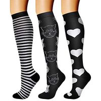 CHARMKING Compression Socks (3 Pairs) 15-20 mmHg is Best Athletic & Medical for Men & Women, Running, Flight, Travel, Nurses, Edema - Boost Performance, Blood Circulation & Recovery (L/XL,Assorted 30)
