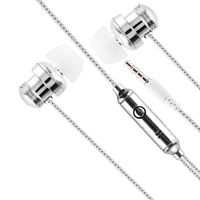Ruior Cloth Wire Metal in-Ear Headphones Stereo Music Earbuds with Mic Bluetooth Headsets