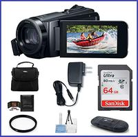 Canon Vixia HF W11 Waterproof Camcorder Bundle, Includes: 64GB SDXC Class 10 Memory Card, UV Protection Filter + More