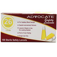 Advocate Safety Lancets 26 Grams x 1.8 mm 100 Bx 20Bx pcs, Case of 20