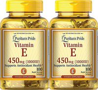 Puritan's Pride Vitamin E 1000 IU Soft Gels,100 Count (2 Pack)