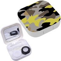 Portable Contact Lens Case Box Travel Kit Mirror + Bottle + Tweezers Container Holder [ Camouflage Clothing ]