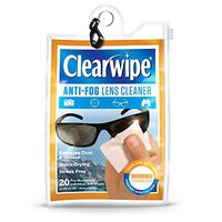 Clearwipe Anti-Fog Microfiber Lens Cleaner Quick Drying Pre-Moistened Wipes - (20 Pre-Moistened Soft Wipes)