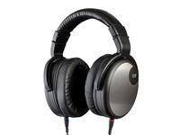Monoprice HR-5C Wired Headphones - Black/Silver with 42mm Drivers, High Resolution Closed Back, 1.3mm Cable