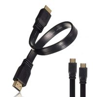FAgdsyigao High Speed HDMI Cable,Male to Male Plug HDMI Flat Cable Cord for Audio Video AV HDTV PS3 Black 0.3M