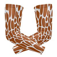 ZZKKO Giraffe Print Cooling Arm Sleeves Cover Uv Sun Protection for Men Women Running Golf Cycling Arm Warmer Sleeves 1 Pair