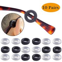 Temple Tips Sleeve Eyeglasses Anti-Slip Retainer Round,Soft Silicone Comfort for Glasses Sunglasses Reading Glasses 10 Pairs