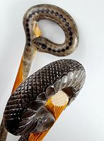 35 inch SNAKE Cane Walking Stick Wooden Handmade Men's Accessories