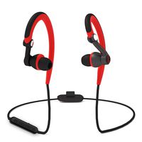 Sport Bluetooth Headphones Over Ear, MUCRO Wireless Earbuds with Adjustable Ear Hooks, 7-9 Hour Battery Noise Cancelling Gym Workout Stereo Headset (Red)