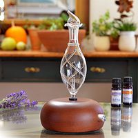 Aromatherapy Diffuser - Professional Grade - Wood and Glass (Orbis Nox Vitis), Premium, Essential Oil Diffuser, Nebulizer, Nebulizing Machine, Waterless