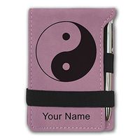 Mini Notepad, Yin Yang, Personalized Engraving Included (Pink)