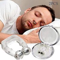 hqsf 2 Pieces Mini Silicone Magnetic Anti Snore Comfortable Sleep Sleeping Aid Transparent Silicone Stop Snoring Device Nose Clip Tools Professional Relieve Snore