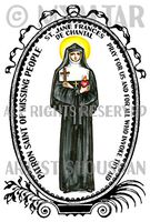 Saint Jane Frances de Chantal for Missing People 4"x6" Set of 6 Linen Postcards