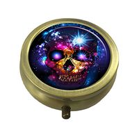 LCTCKP Skull Custom Fashion Hot Bronze Pill Box Western Medicine Tablet Decorative Box