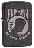 Zippo 1941 Replica Pow Mia Black Crackle Pocket Lighter