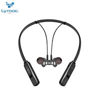 LYMOC Bluetooth Headphone,Wireless Headset Neckband 13Hr Playtime Noise Cancelling Foldable Earpieces HiFi Stereo Sports Waterproof Earphones w/Mic for iPhone Huawei Samsung (Black)