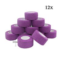 Vet Wrap Medical Tape for Skin Bandage Tape Vet Tape 1 inch x 12 Pack Purple Cohesive Bandage Fabric Self Sticking Bandage Wrap Self Adhering Bandage Waterproof Wrap Bandage Self Adhesive Tape