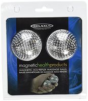 Pair Magnetic Hand Palm Acupuncture Ball Needle Massage Size M (silver)