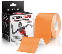 Kinesiology Athletic Tape for Sports. Recovery Knee Taping for Athletes Injuries, Ankle, Shoulder, Wrist, Plantar Fasciitis. Sticky Waterproof Latex Free Adhesive - Uncut 5 cm x 5 m Orange