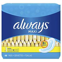Always Maxi Unscented Pads without Wings, Regular, 48 Count