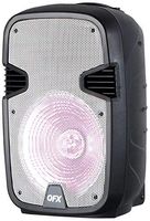 QFX PBX-1205-WH Rechargeable 12" Party Speaker with Stand and Microphone - White