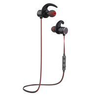 Bluetooth Headphones AWEI Wireless 4.1Smart Magnetic Switch Earbuds, Snug Fit for Sports with Built-in Mic IPX4 Waterproof, APTX Stereo, 10 Hours Playtime (Red Black)