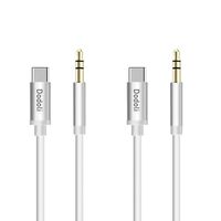 USB C to 3.5mm Aux Hi-Fi Audio Cable, 2 Pack Dodoli Type C to 3.5mm Aux Cord for Essential Phone to Car Stereo Speaker Headset Compatible Google Pixel, OnePlus 6T/7/7 Pro, iPad Pro, More (White)