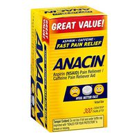 Anacin Fast Pain Relief Pain Reducer Aspirin Tablets, 300 Tablets