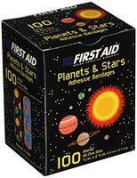 American White Cross Designer Adhesive Bandages, Sterile, Planets and Stars, 5 per 8" x 2-1 per 4", 100 per Box, 12 Box per Case (Pack of 1200)
