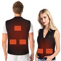 Lightweight Electric Heated Vest, 5 Heating Zones Jacket Cold-Proof Heating Clothes Washable Four Sizes Adjustment for Outdoor Motor Fishing Hiking Hunting Camping, Fits Men and Women