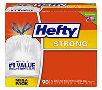 Hefty Strong Kitchen Trash Bags 13 Gallon Garbage Bags 90 Count (2 Pack(90 Count))