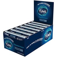 Tums Regular Strength, Peppermint, 12-Count Rolls (Pack of 12)