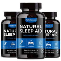 Natural Sleep Aid with Melatonin – 60 Count (Pack of 3) GABA and Valerian Root | Passion Flower & Hops | Skullcap & Chamomile | Supplement for Adults to Fall Asleep Fast – Sleeping Pills Alternative