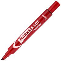 Marks-A-Lot  Chisel Tip Permanent Marker Set, Red, Pack of 12 (98017)