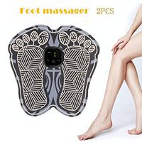 XYZBAM EMS Foot Massager, Smart Massage Mat, Vibrating Foot Acupressure, Multi-Function Physiotherapy, Digital Display, USB Charging, for Men and Women, 2PCS