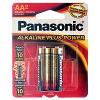 Panasonic New 313694 Battery Alkaline Aa- 2Pk Power Plus (12-Pack) Batteries Wholesale Bulk Electronics Batteries Black