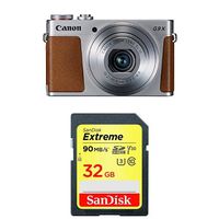 Canon PowerShot G9 X Digital Camera with 3x Optical Zoom, Built-in Wi-Fi and 3 inch LCD touch panel (Silver) with SanDisk Extreme 32GB SDHC card