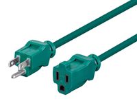 Monoprice 40ft 16AWG Green Outdoor Power Extension Cord, 13A (NEMA 5-15P to NEMA 5-15R)