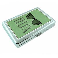 Metal Silver Cigarette Case Vintage Poster D-032 Relax Retro Sunglasses