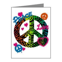Note Card Peace Love Rainbow Peace Symbol