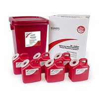 28-Gallon Medical Professional SHARPS Recovery System with SIX 2-Gallon SHARPS Collection CONTAINERS - SHARPS-12862