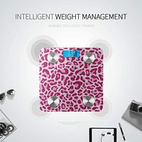 Beautiful Pink Leopard Skin Smart Weigh Scale Scale for Body Weight Electric Scales for Weight Tracks 8 Key Compositions Analyzer Sync with Fitness Apps 400 Lbs